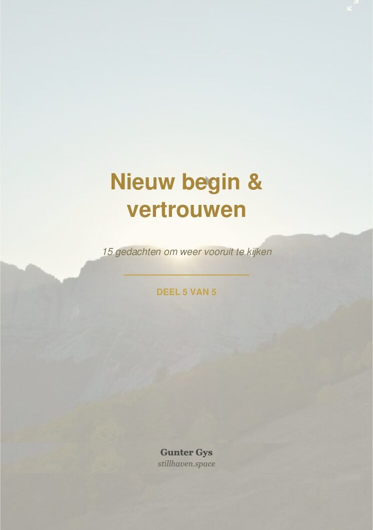 Cover van deel 5 uit de reeks Stilstaan bij jezelf: Nieuw begin en vertrouwen.