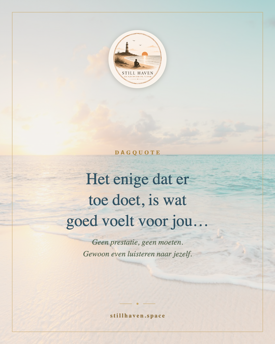 Het enige dat er toe doet, is wat goed voelt voor jou