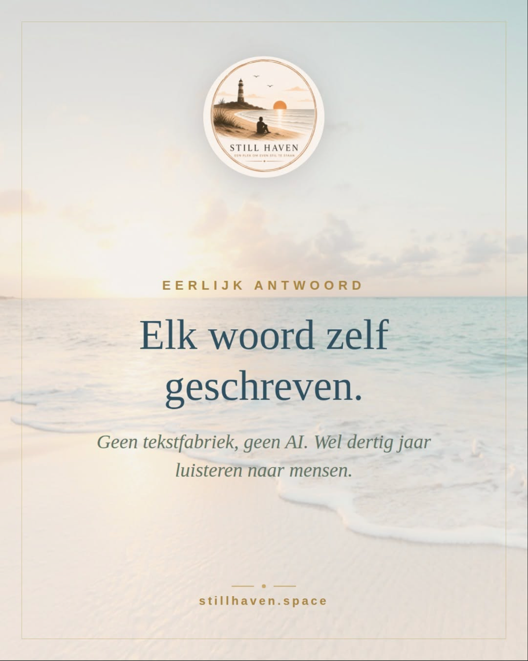 Elk woord zelf geschreven