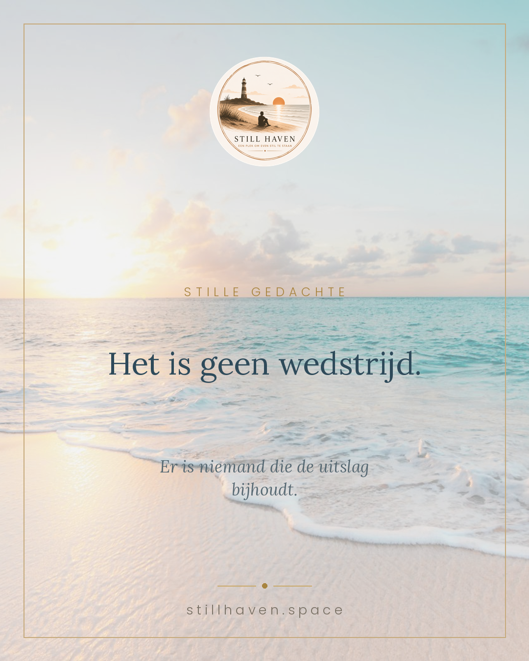 Het is geen wedstrijd.