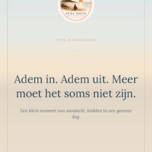 Kaart — Adem in. Adem uit. Meer moet het soms niet zijn