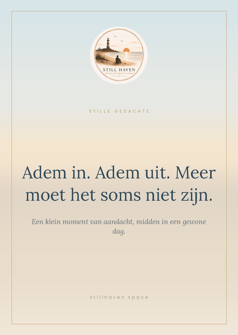 Kaart — Adem in. Adem uit. Meer moet het soms niet zijn