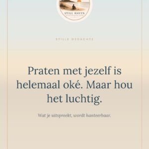 Kaart — Praten met jezelf is helemaal oké. Maar hou het luchtig